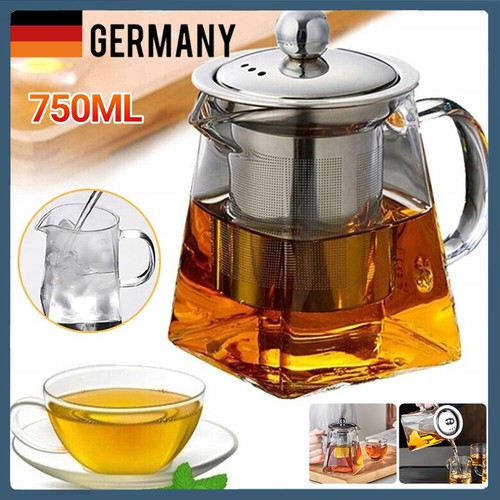 Glasteekanne mit siebaufsatz - glasteekanne,