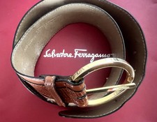 🔴 Salvatore Ferragamo Frau Gürtel Brown Farbe Golden Mit Zeichen L 87