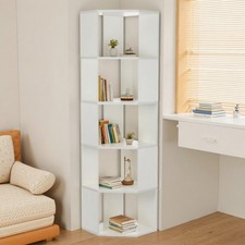159CM Eckregal Bücherregal Standregal 5 Fächer Küchenregal Badregal Spanplatte
