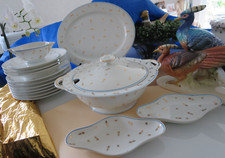 Speiseservice, 16teilig, LIMOGES NR. 17)  äußerst geschmackvoll,  Jugendstil