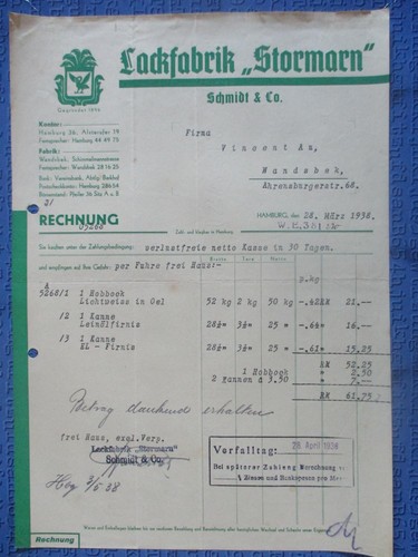 Rechnung lackfabrik - (987),