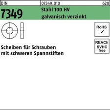 50er PACK(Stk)  007349001000190000 Scheibe DIN 7349 19 x44 x 8 Stahl 100HV galva