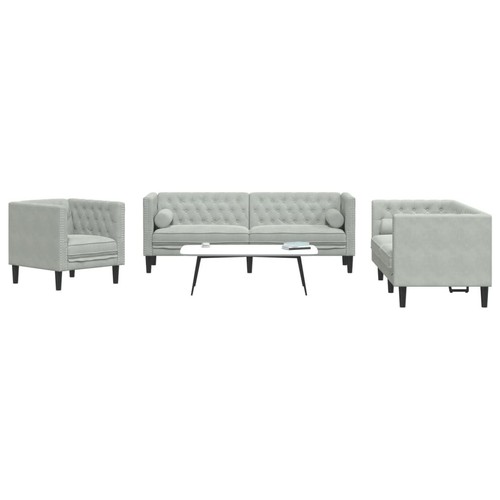 Tlg chesterfield sofa set - 3-tlg., chesterfield-sofa-set