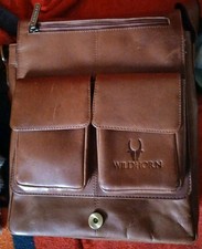 Leder Tasche Braun 27x24x7 cm