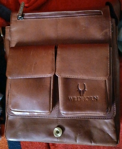 Leder tasche braun 27x24x7 - leder,