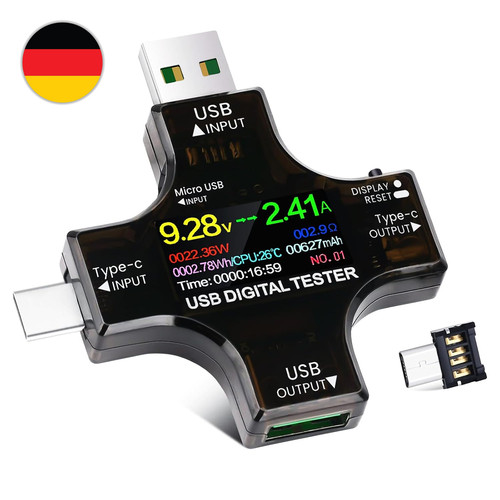 Usb tester messgerät 1 - usb, 2-in-1