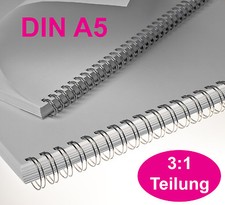 RENZ Drahtbinderücken - DIN A5 - 3 : 1 Teilung   /  5,5 - 16.0 mm - Farb-Auswahl