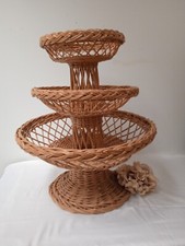 alte 3-stöckige sehr große XXL Weidenkorb Etagere  für Obst, Deko, Vintage