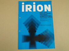 Prospekt Irion Stapler Programm 1970 DFG  DFQ  ESY HEV-R FH EGU