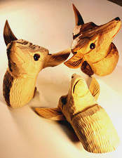 Hirschkopf Holz handgeschnitzt