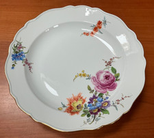 Meissen Porzellan große Schale 31cm, Blumenbukett, Gold, Pfeifferzeit