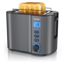 Arendo Toaster 2 Scheiben 800W LCD Display kurz Cool Grey