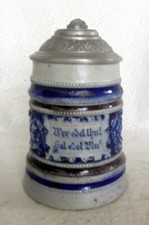 ALT Humpen Bierkrug Spruch Wer edel thut hat edel Blut um 1900 Krug Sammelkrüge