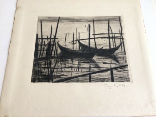 Bild zeichnung 1918 steg boote - zeichnung,