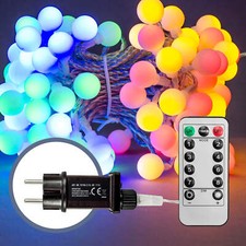120 LED Kugeln Lichterkette, 3.6W RGB, 17 m, IP44, Timer, Innen & Außen