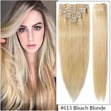 Dick 100% Remy Echthaar Clip In Human Haar Extensions Haarverlängerung 8 Tressen