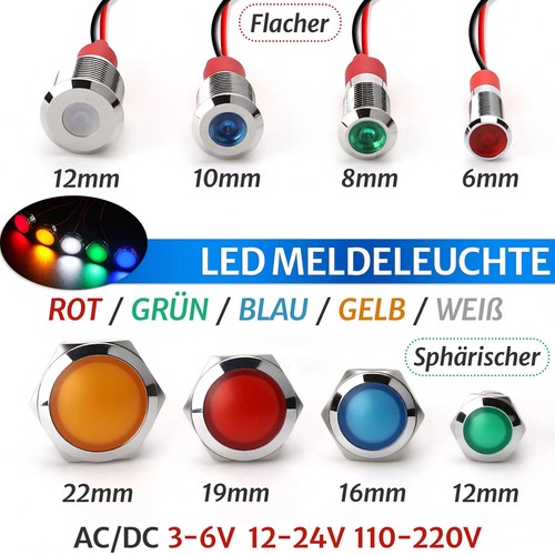 22mm led signallampe - 6-22mm,