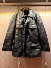 Polizei Lederjacke Schwarz, Schwere Polizeilederjacke Größe 24