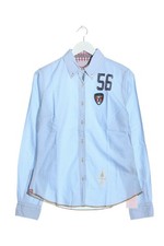 HUBERMAN’S Langarmhemd Damen Hemd Gr. DE 40 blau-weiß-bronzefarben