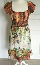 Lulu h. Paris buntes romatisches Sommerkleid Sommer Kleid Größe M 38