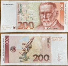 ?? 200 Deutsche Mark ❌ DM  Schein Bundesbank 2.Januar 1989 ❌ AD1961416L7 ??