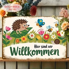 Blechschild Hier sind wir