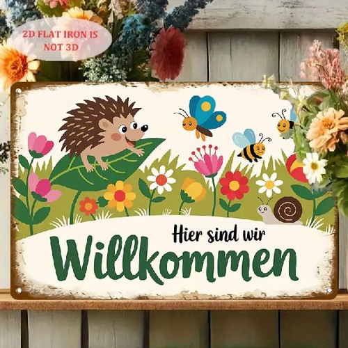 Blechschild hier sind - hier,