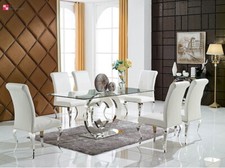 Design Esstisch Italy Edelstahl Glas Tisch Esszimmertisch Küchentisch 200x100 cm