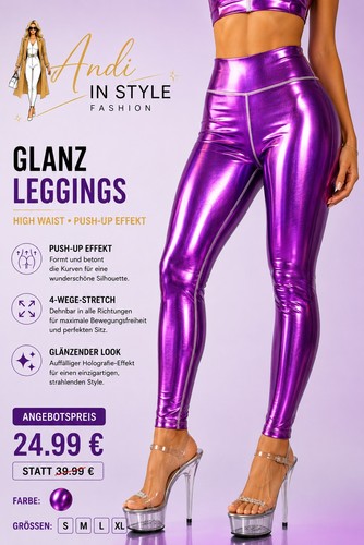 Glanz leggings damen - ✨,