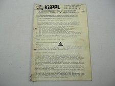 Köppl Motormäher 2 Rad Traktor Motorgeräte Bedienungsanleitung Ersatzteilliste