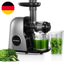 HOUSNAT Slow Juicer, Entsafter Gemüse Und Obst, Profi Entsafter Mit Ruhigem Moto