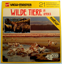 VIEW-MASTER GROSS-ALBUM ⭐ WILDE TIERE in AFRIKA ⭐ deutsch! Natur, Stereo, 3D