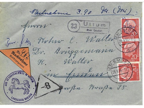 Landpoststempel uttum über - landpoststempel,