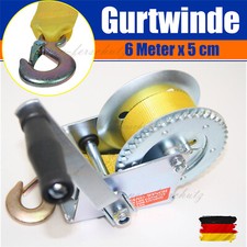 Seilwinde Handseilwinde Bootswinde Anhänger Tasche mit Gurtband 550kg 1200lbs 6M