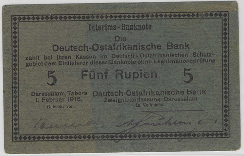 Deutsch ostafrika rupien - 5,