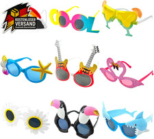 Lustige Party Brillen Set, Faschingsbrillen, Hawaiian Tropen, Strand Hochzeit, K