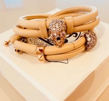 Armband Rebeligion Double True 925 Silber Rose verg Skull