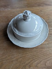 Schöne runde Porzellan Butterglocke Butterdose in Elfenbein von Zeh Scherzer