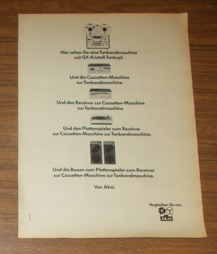 Seltene werbung vintage akai - werbung,