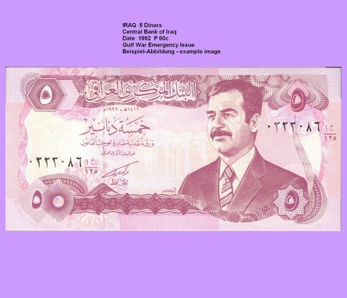 Irak iraq dinars 1992 unc - iraq, 5
