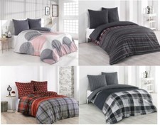 3 tlg Winter Thermo Fleece Nicky Wende Bettwäsche 200x200 cm Cashmere Touch warm