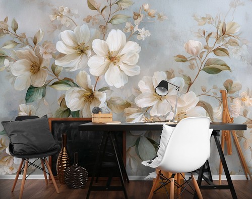 Fototapete blumen weiß - weiß, natur