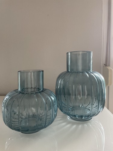 Vasen blau set groß klein - vasen,