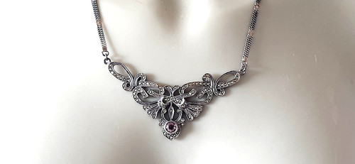 Silber collier amethyst - collier,