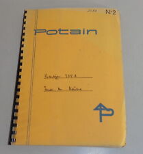 Teilekatalog / Liste de pieces de rechange Potain Kran / grue 208 A von 10/1968