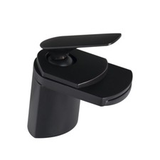 Design Wasserfall Badarmatur schwarz | Bad Armatur Wasserhahn Waschtischarmatur