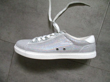 Sneaker Halbschuhe Gr. 39 grau silber Glitzer Sportschuhe