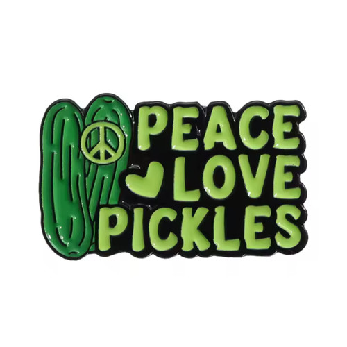 Peace love pickles pin - peace,