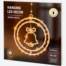 Weihnachtsdeko LED Ring Ø32cm Fensterlicht warmweiß Batteriebetrieb Hängedeko