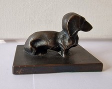 Skulptur Dackel, Teckel, Dachshund Gusseisen 588 gr. , 5 cm hoch